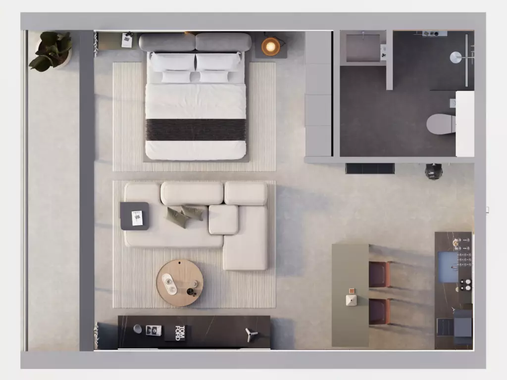 XO Pandawa Apartments plans 34 m2