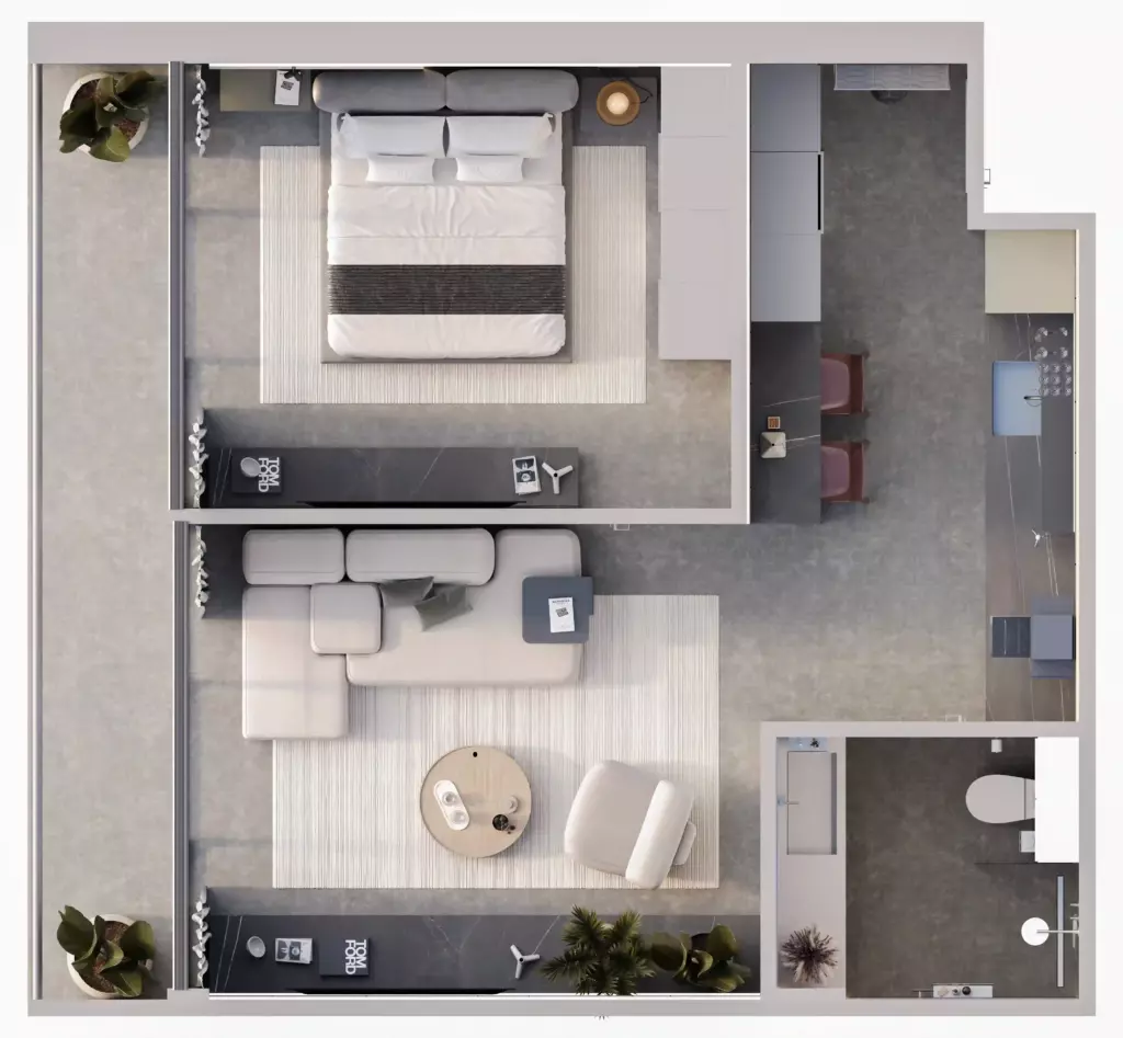 XO Pandawa Apartments plans 45 m2